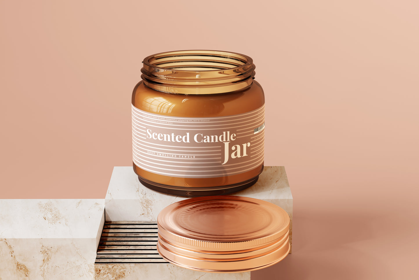 Amber Glass Candle Jar Mockups
