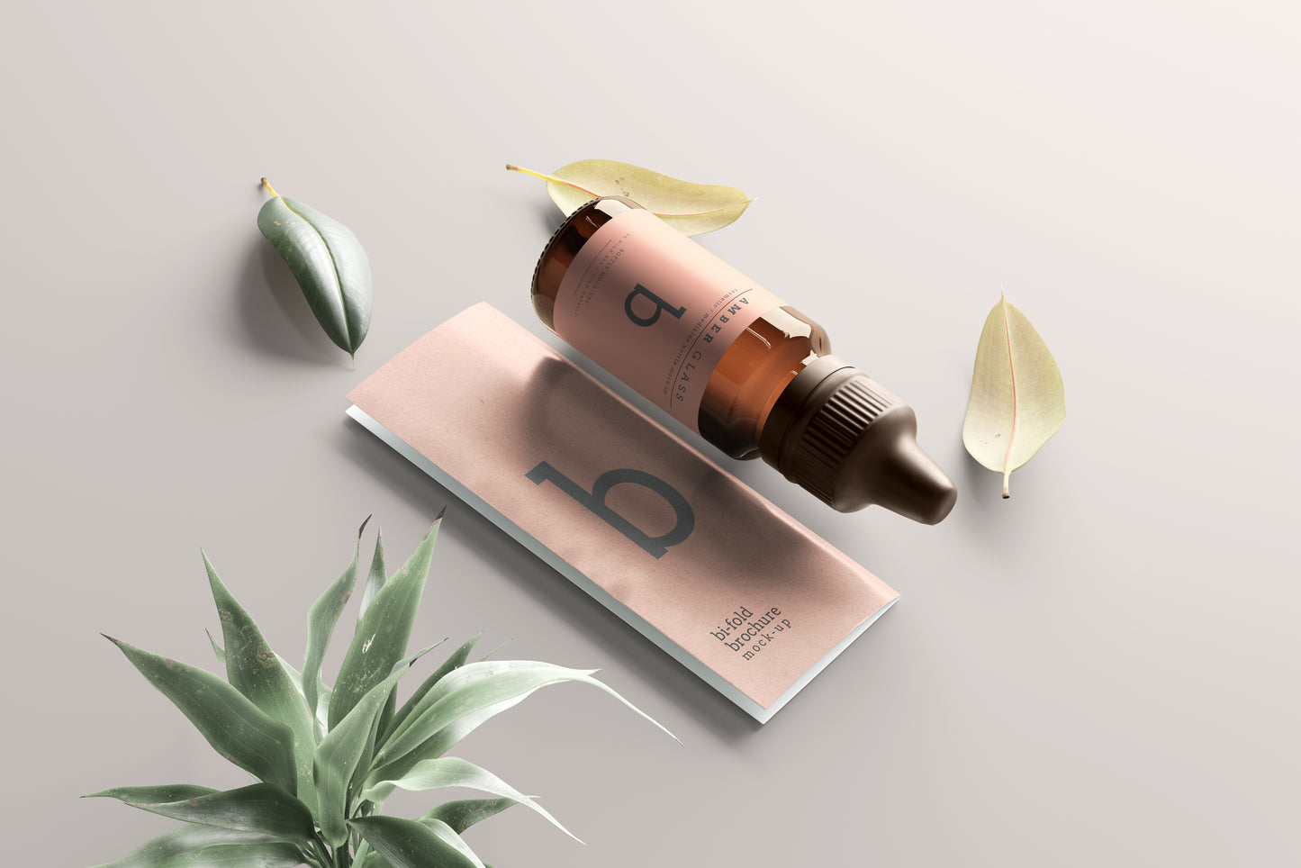 Amber Glass Dropper Bottle Mockups