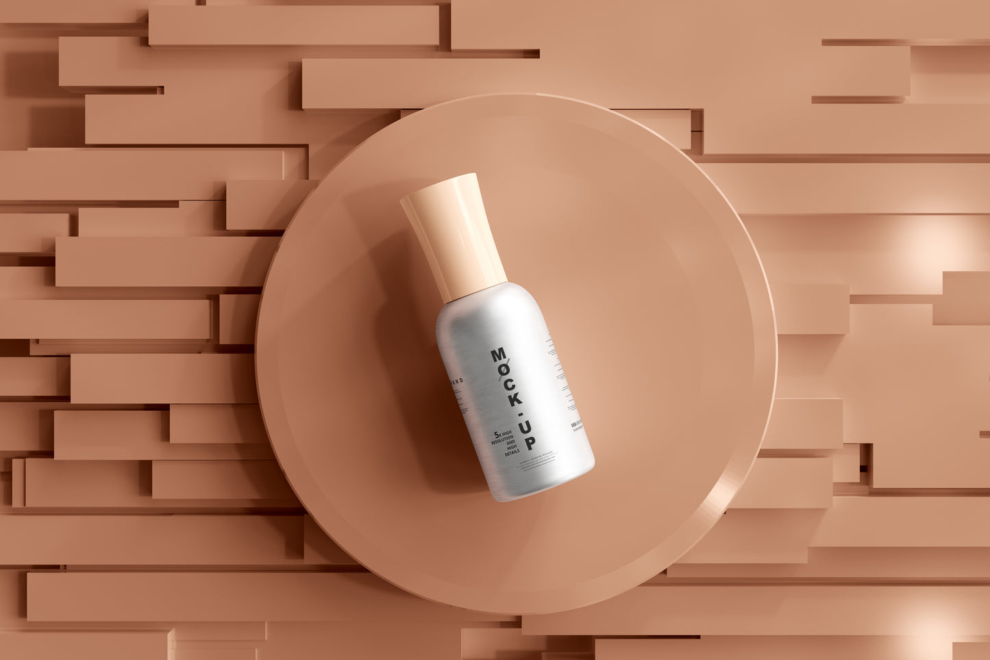 Aluminum Body Nail Polish Bottle Mockup