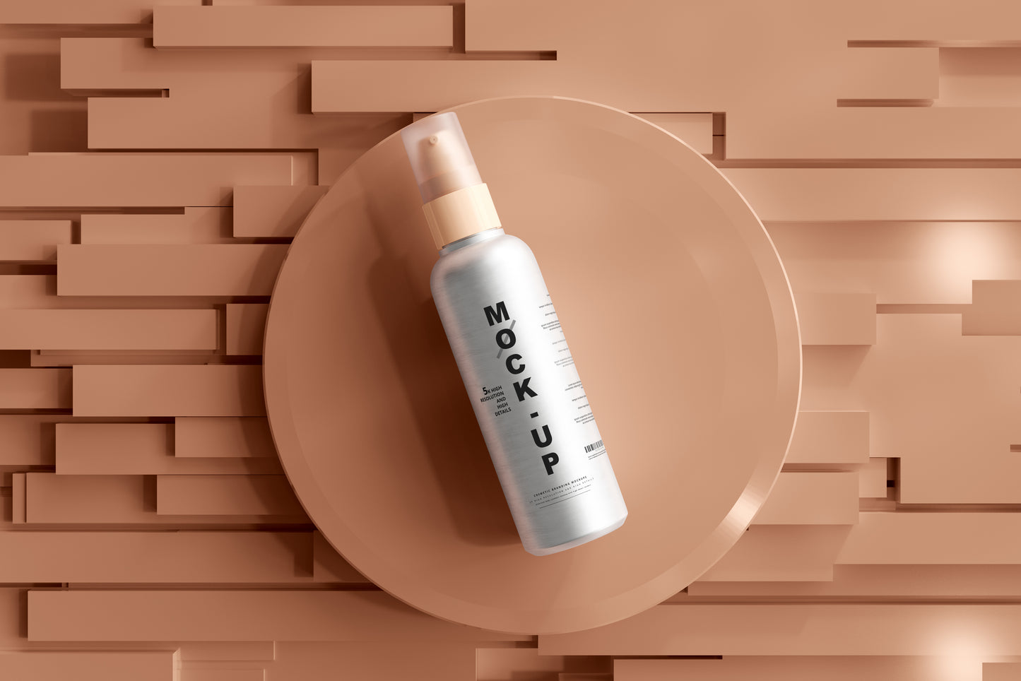 Aluminum Body Cosmetic Spray Bottle Mockup