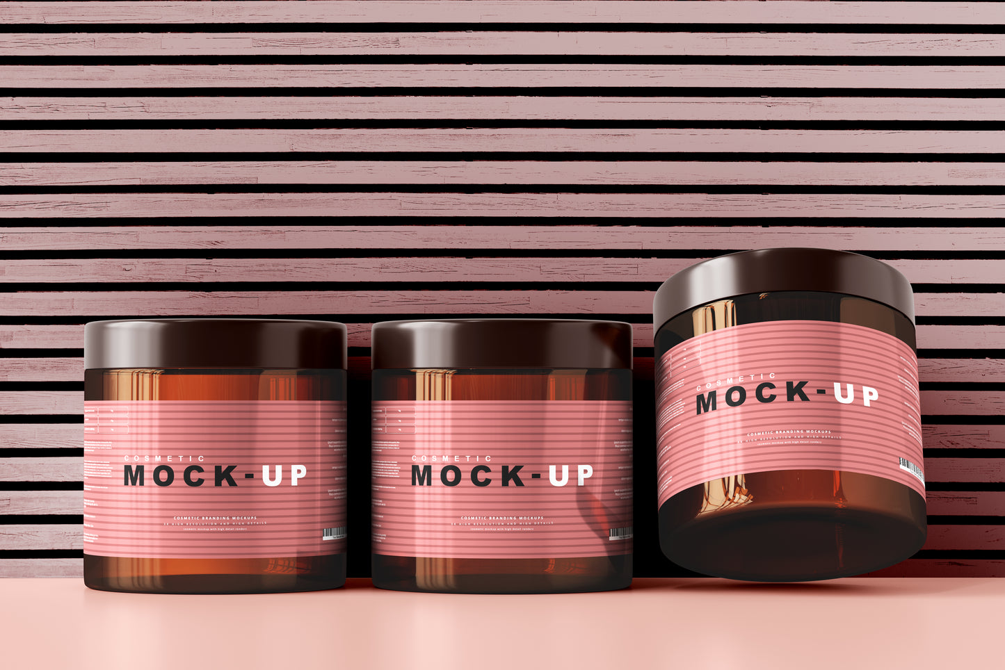 Amber Glass Cosmetic Jar Mockups