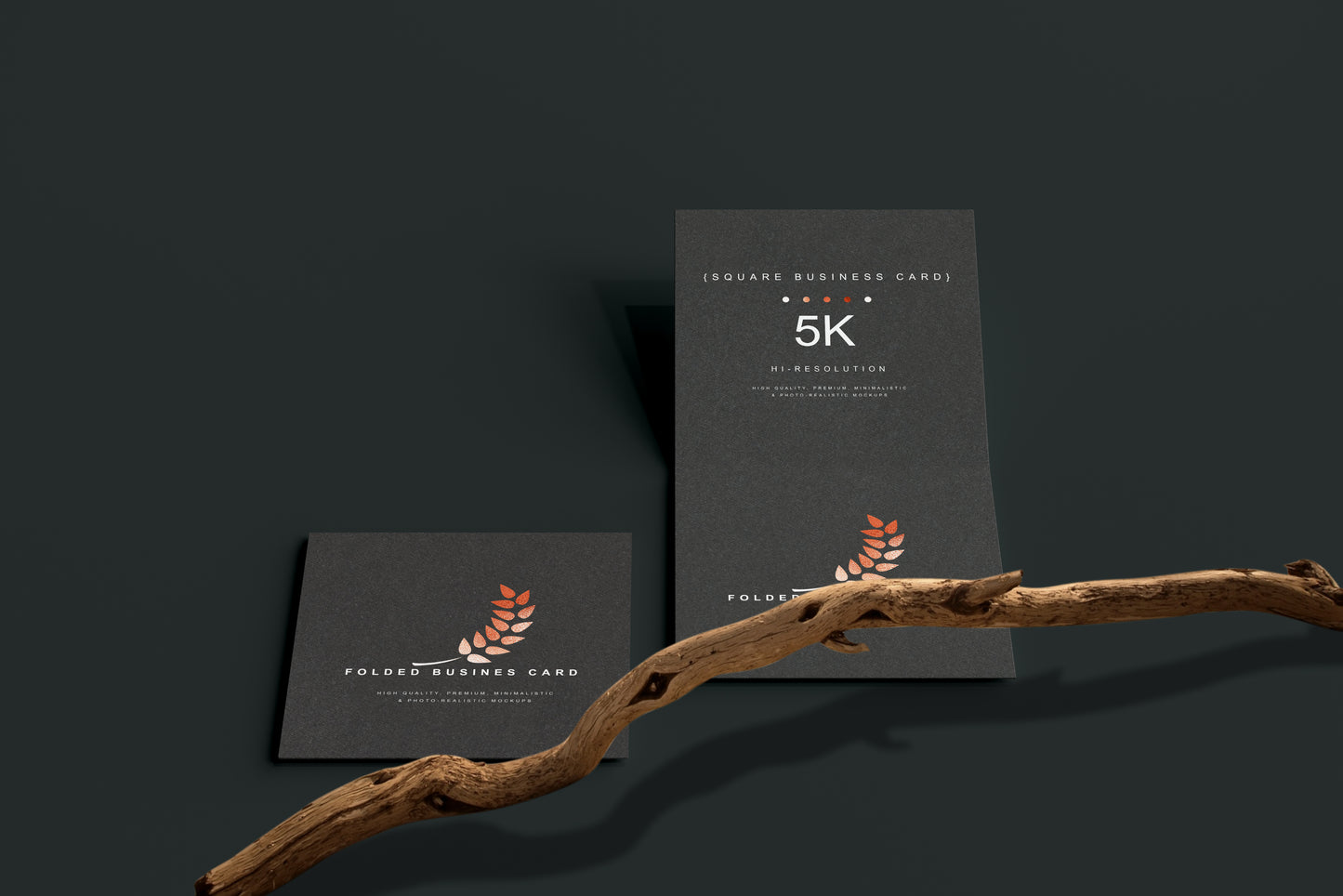 Square Folded Business Card Mockups