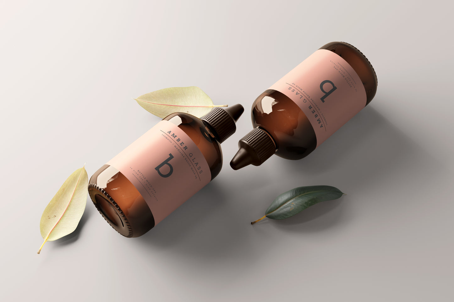 Amber Glass Bottle Mockups