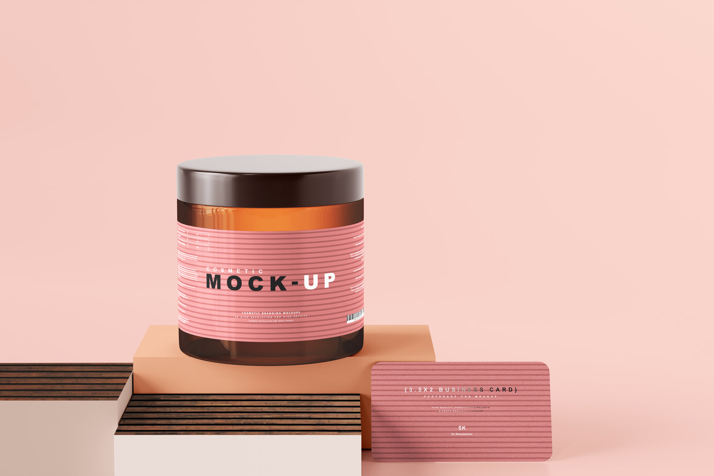 Amber Glass Cosmetic Jar Mockups