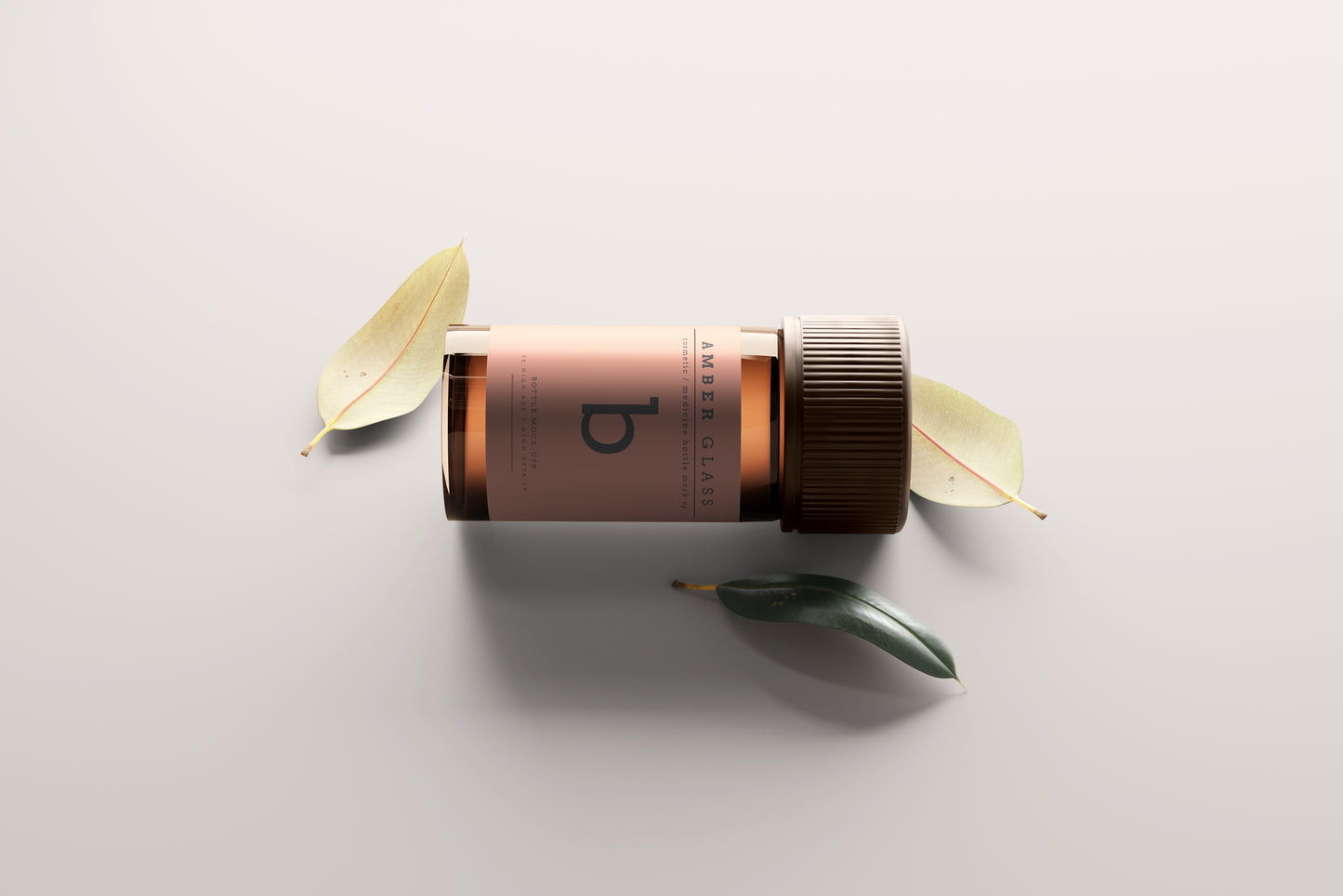 Amber Glass Bottle Mockup