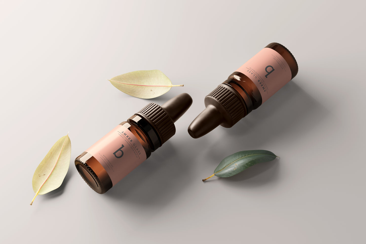 Amber Glass Dropper Bottle Mockups