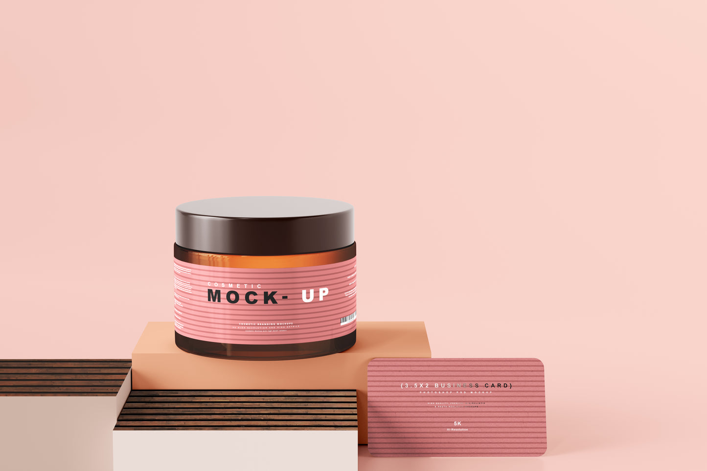 Amber Glass Cosmetic Jar Mockups