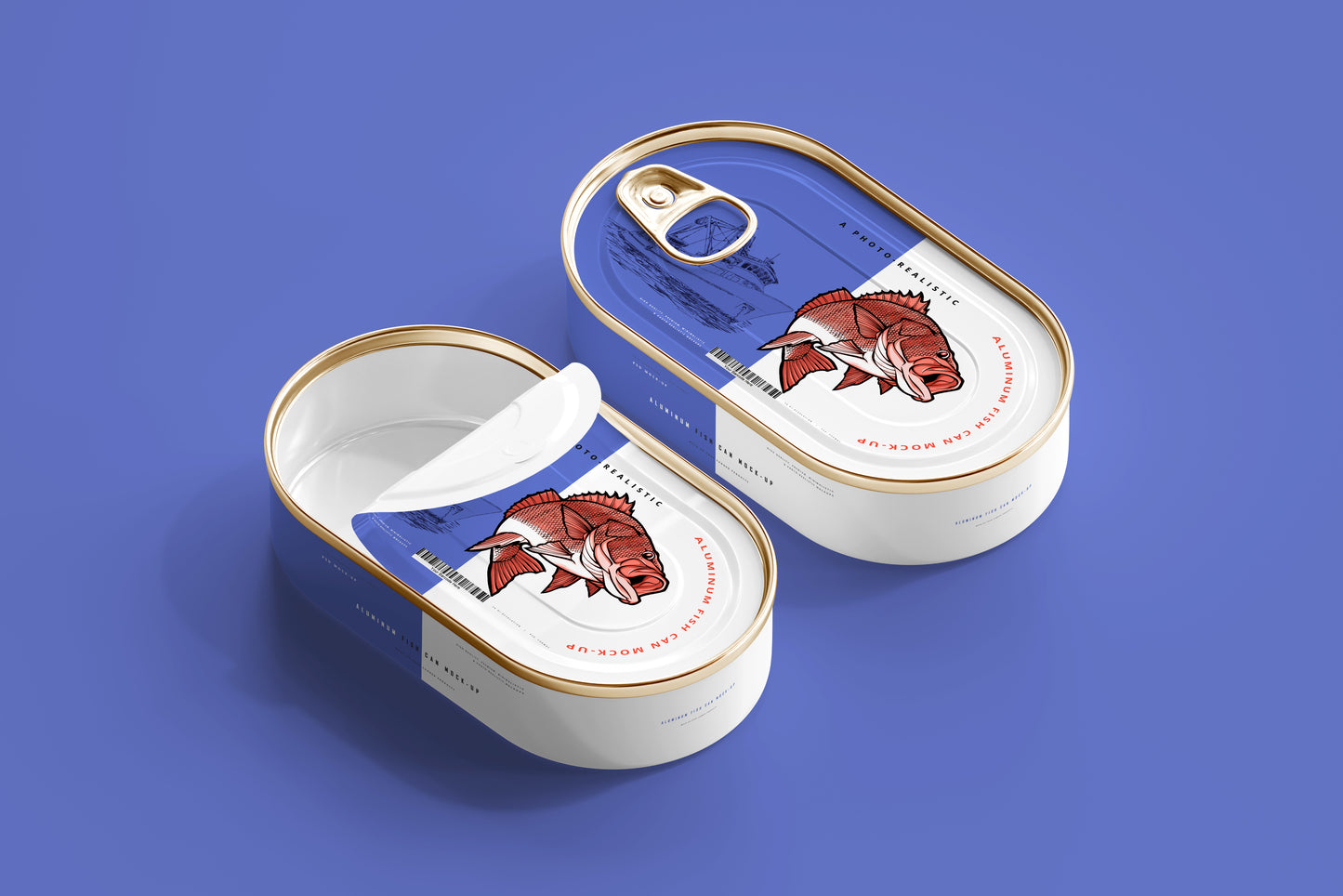 Aluminum Fish Can Mockup