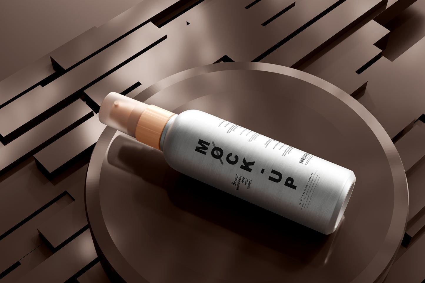 Aluminum Body Cosmetic Spray Bottle Mockup