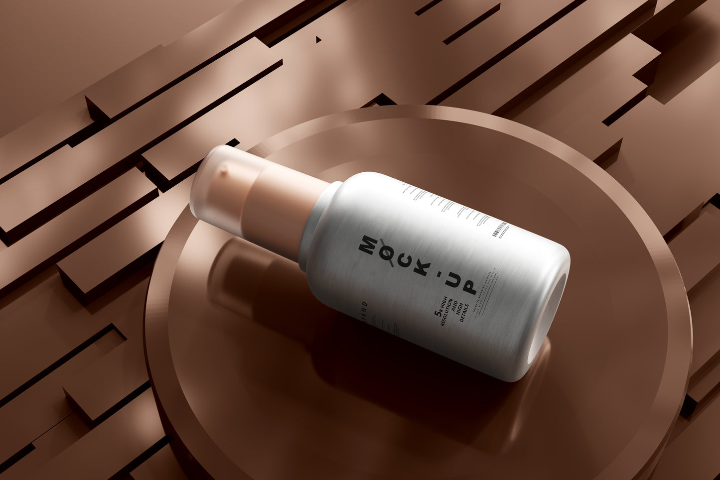Aluminum Body Cosmetic Spray Bottle Mockup