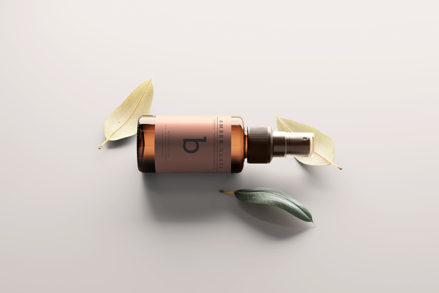 Amber Glass Spray Bottles Mockups