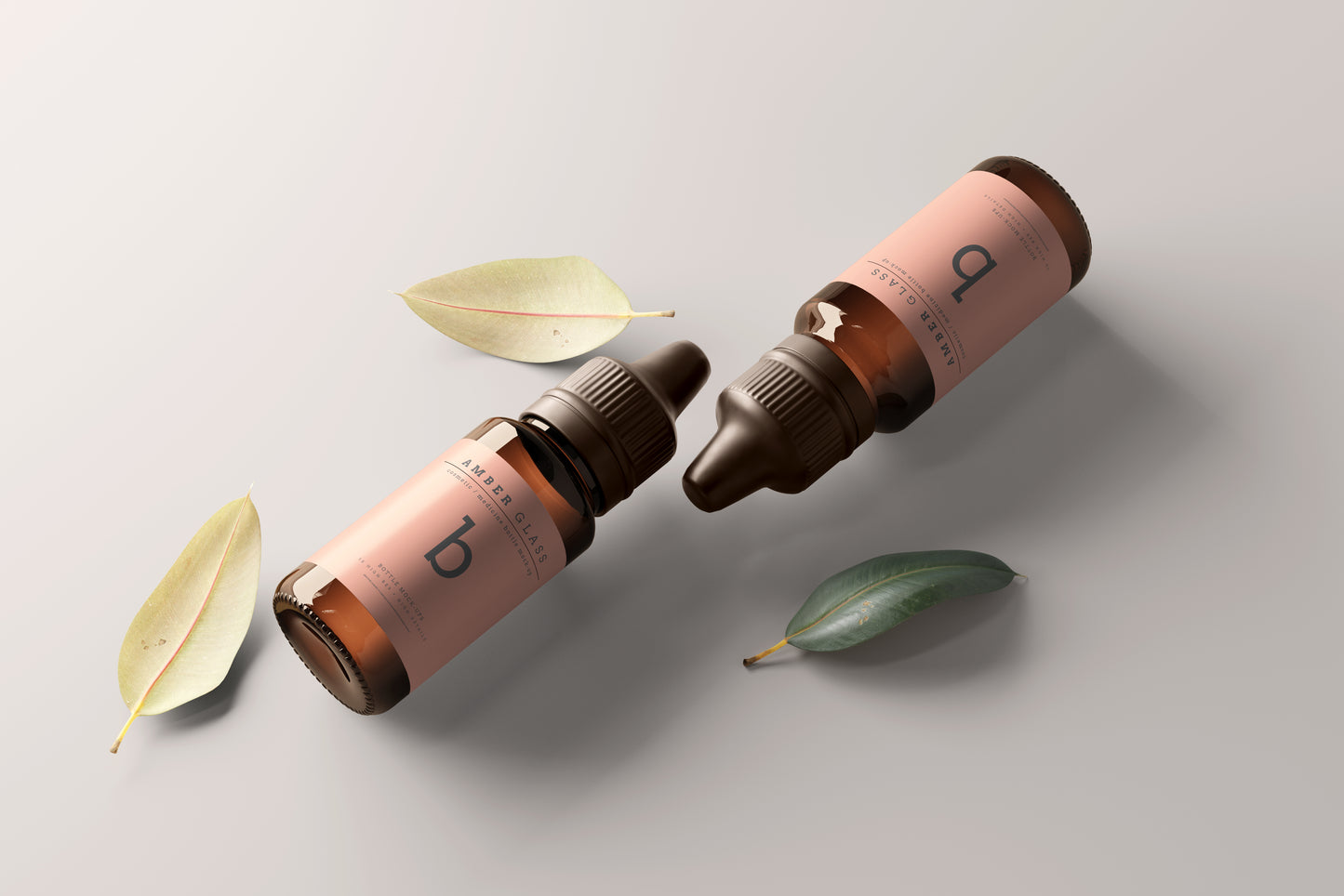 Amber Glass Dropper Bottle Mockups