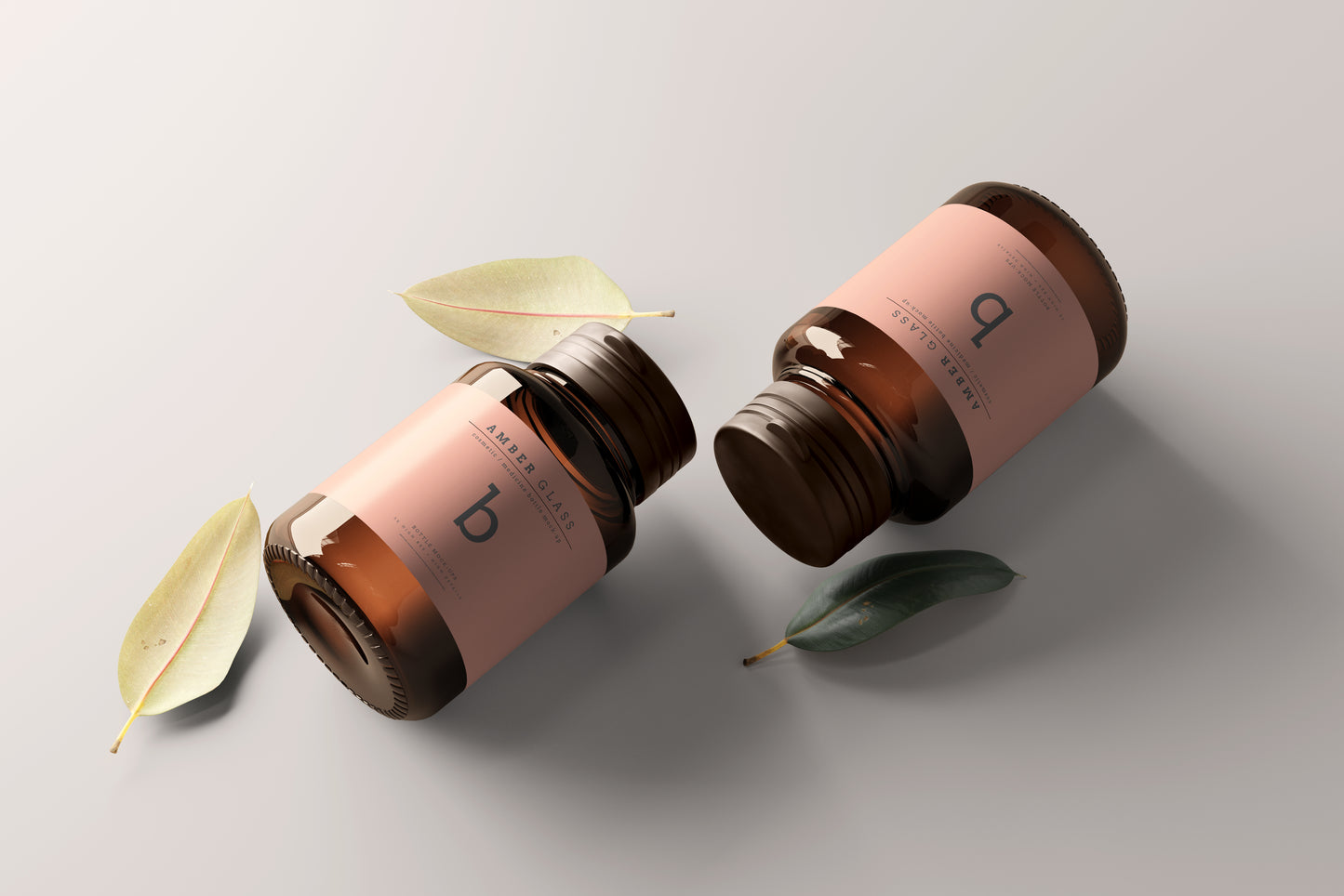 Amber Glass Bottle Mockups