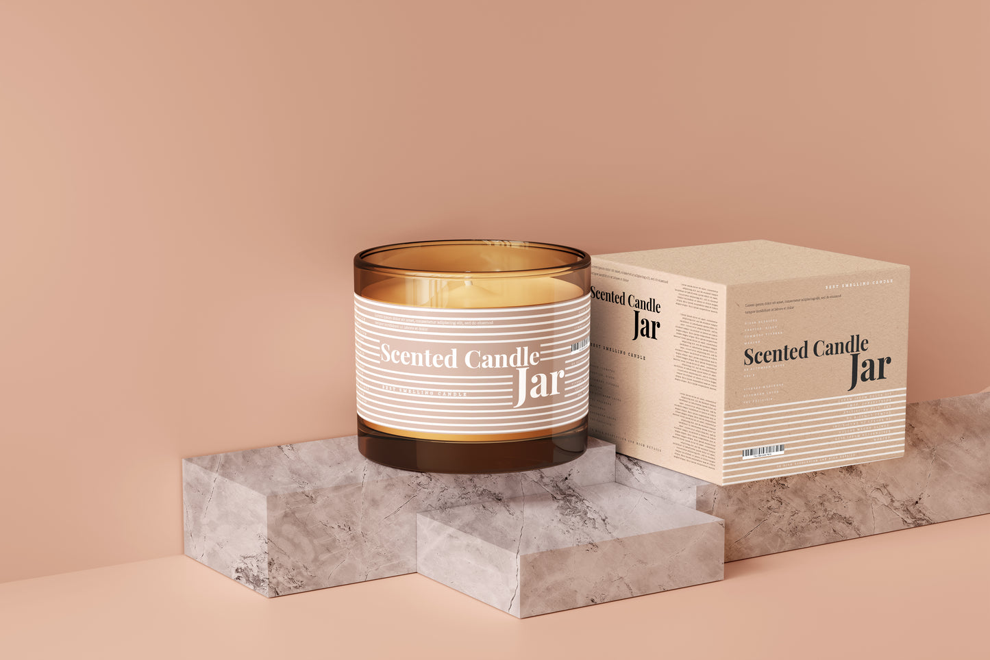 Amber Glass Candle Jar Mockups