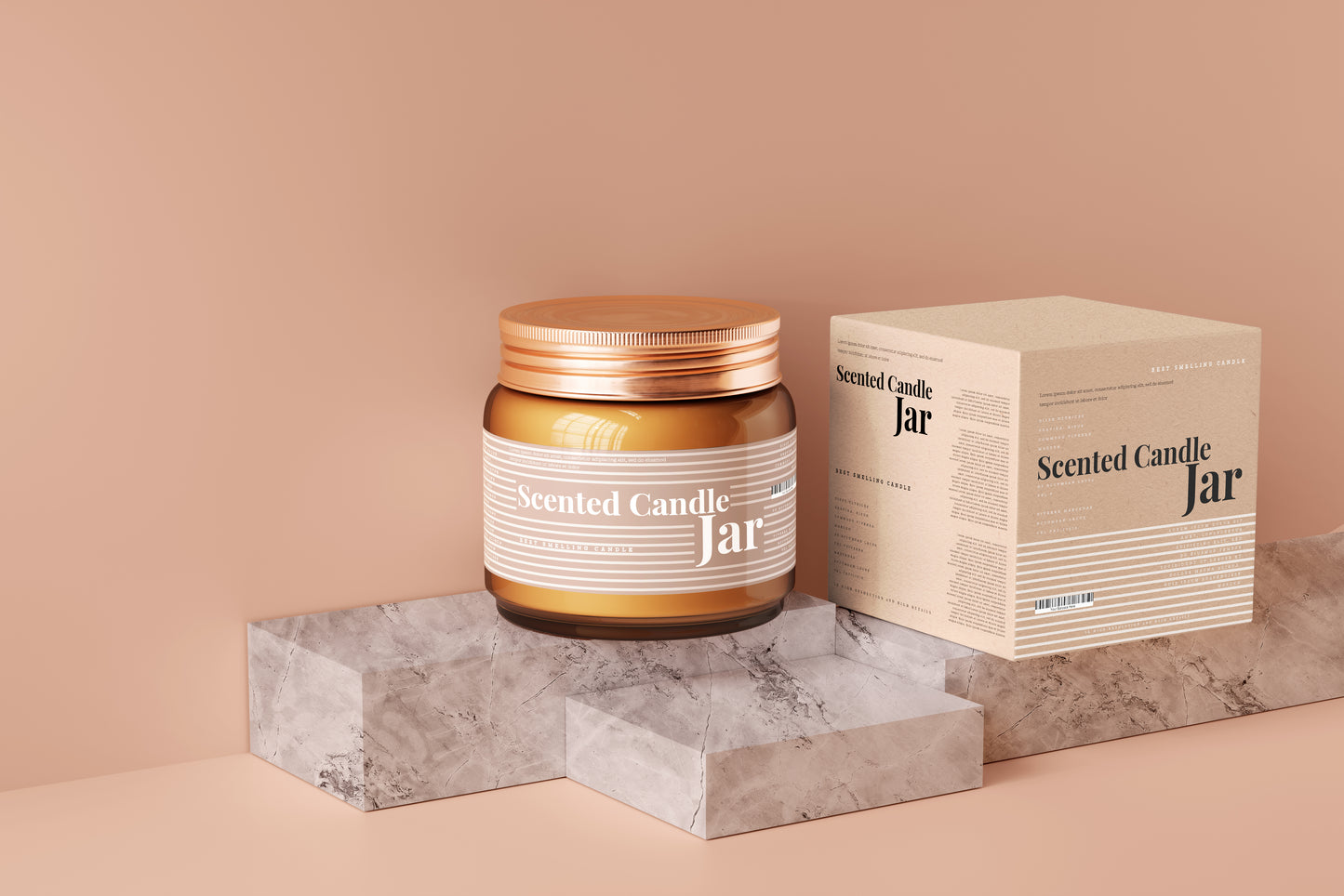 Amber Glass Candle Jar Mockups