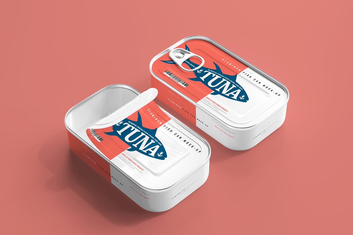 Aluminum Fish Can Mockup