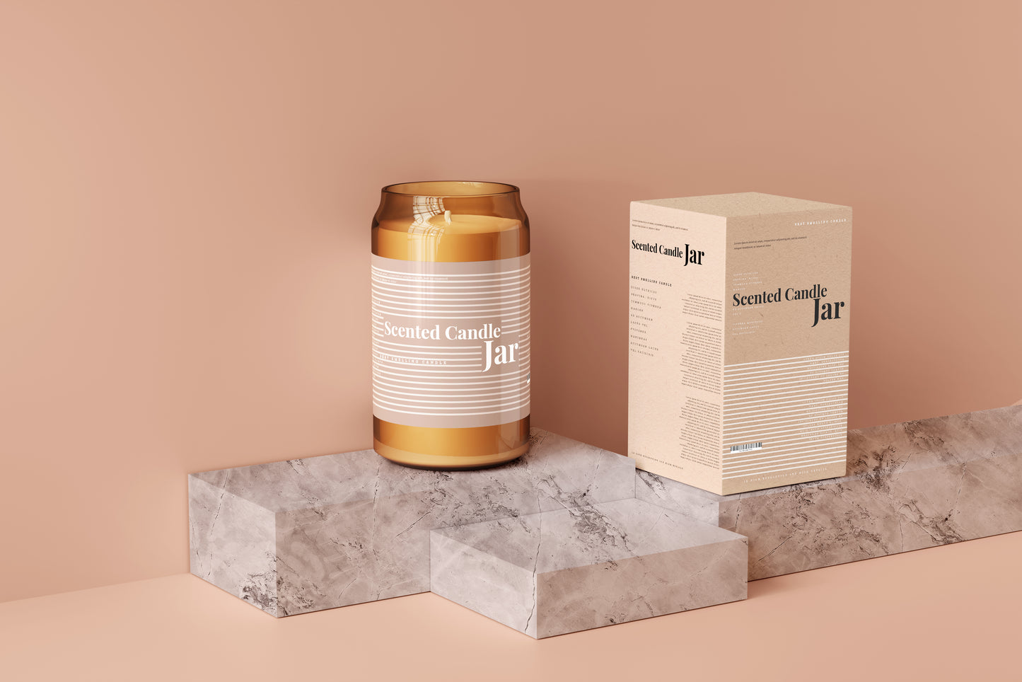 Amber Glass Candle Jar Mockups