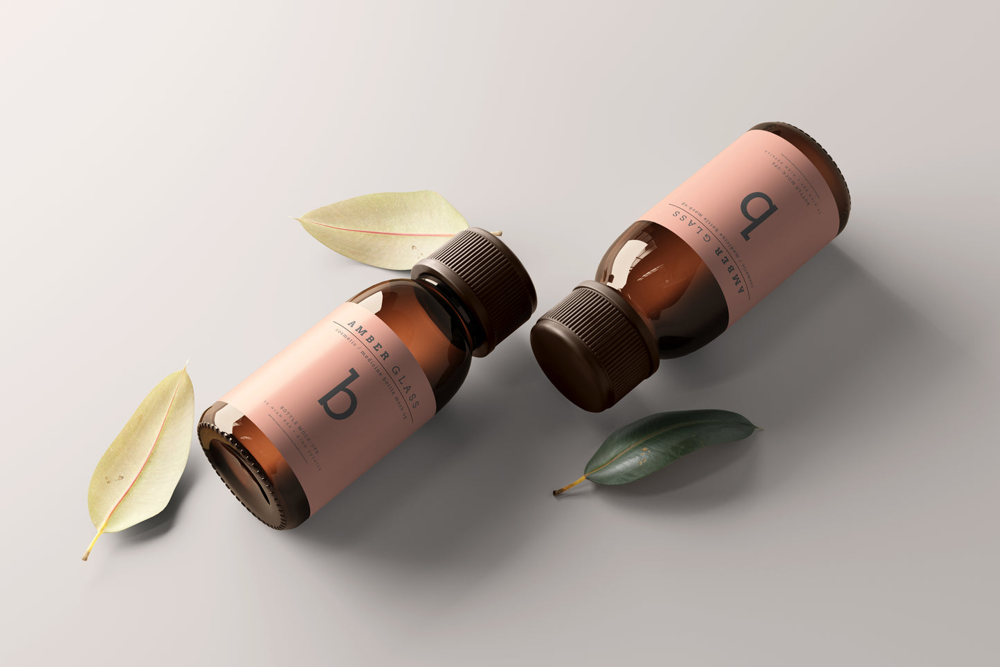 Amber Glass Bottle Mockups