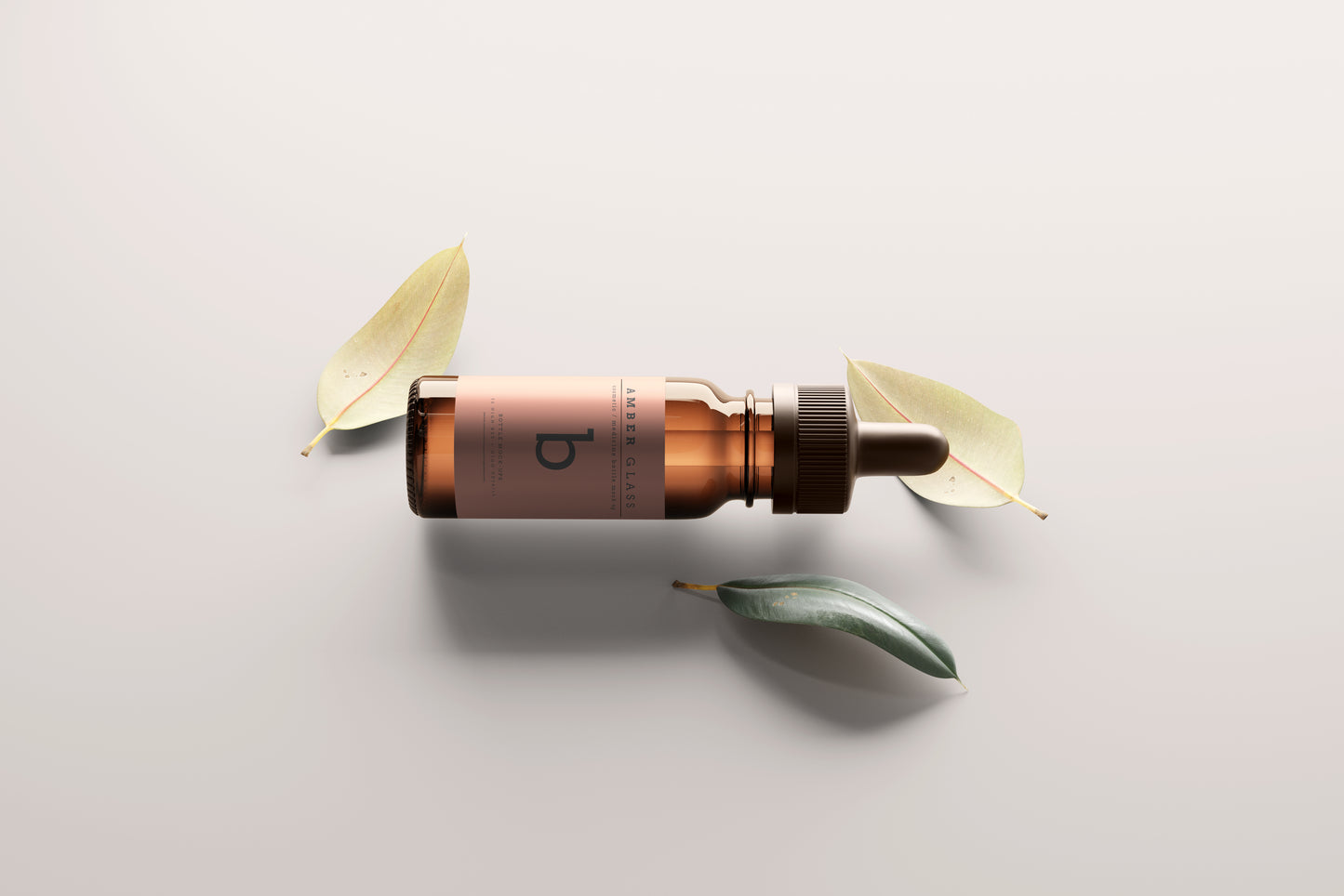 Amber Glass Dropper Bottle Mockups