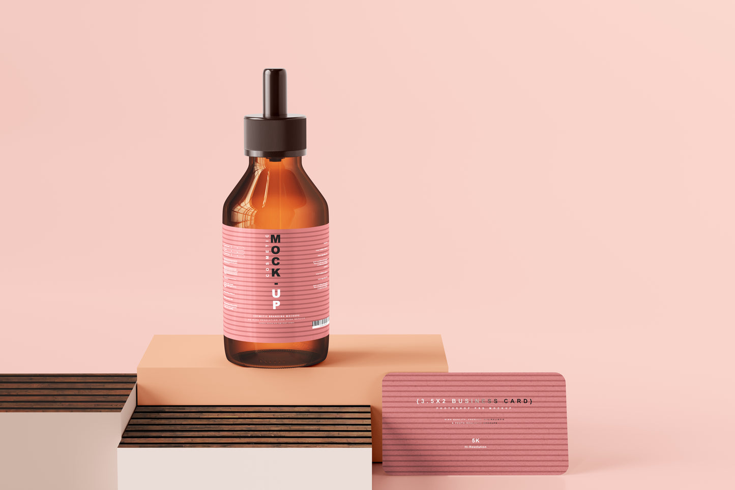 Amber Glass Dropper Bottle Mockups
