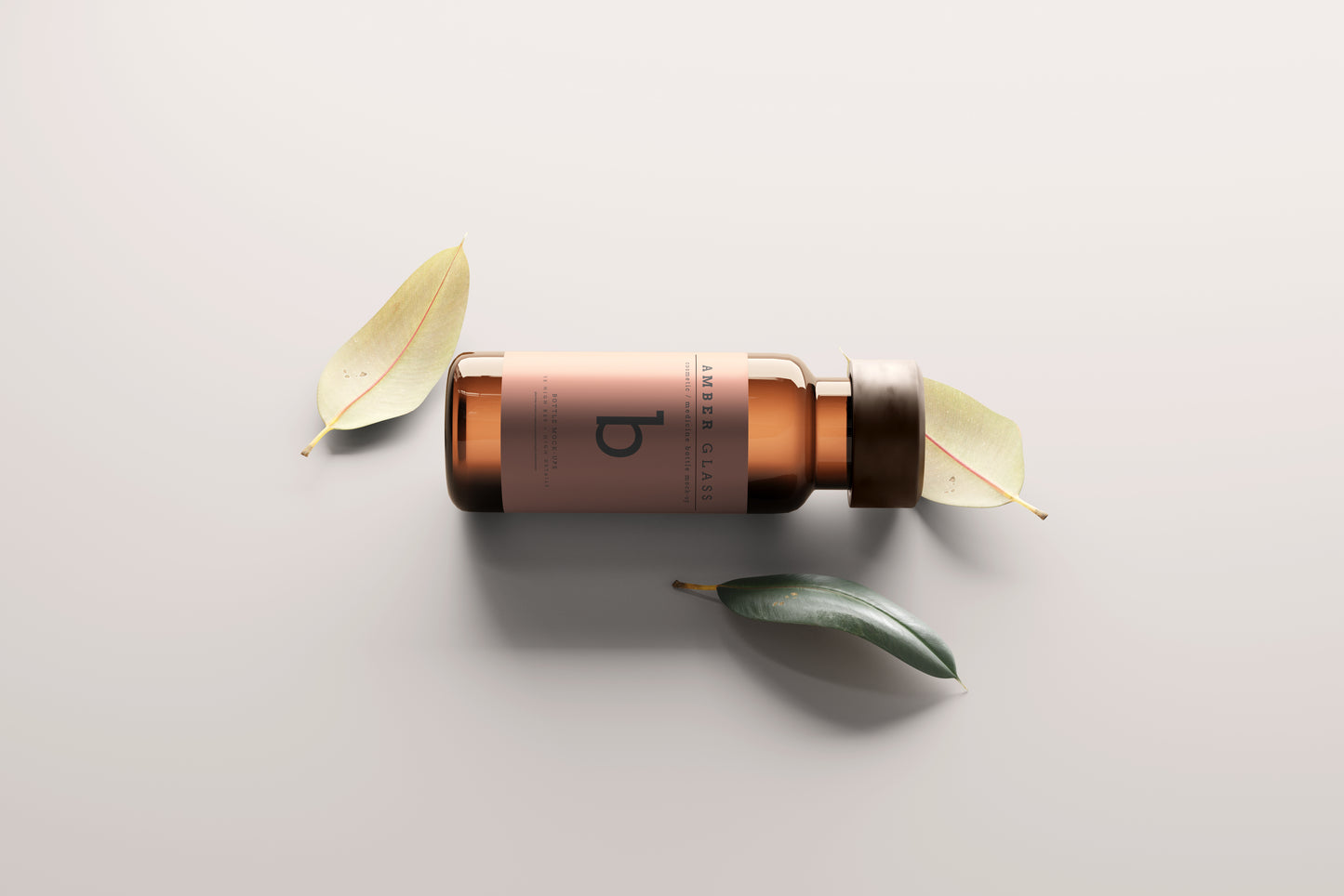 Amber Glass Vial Bottle Mockups