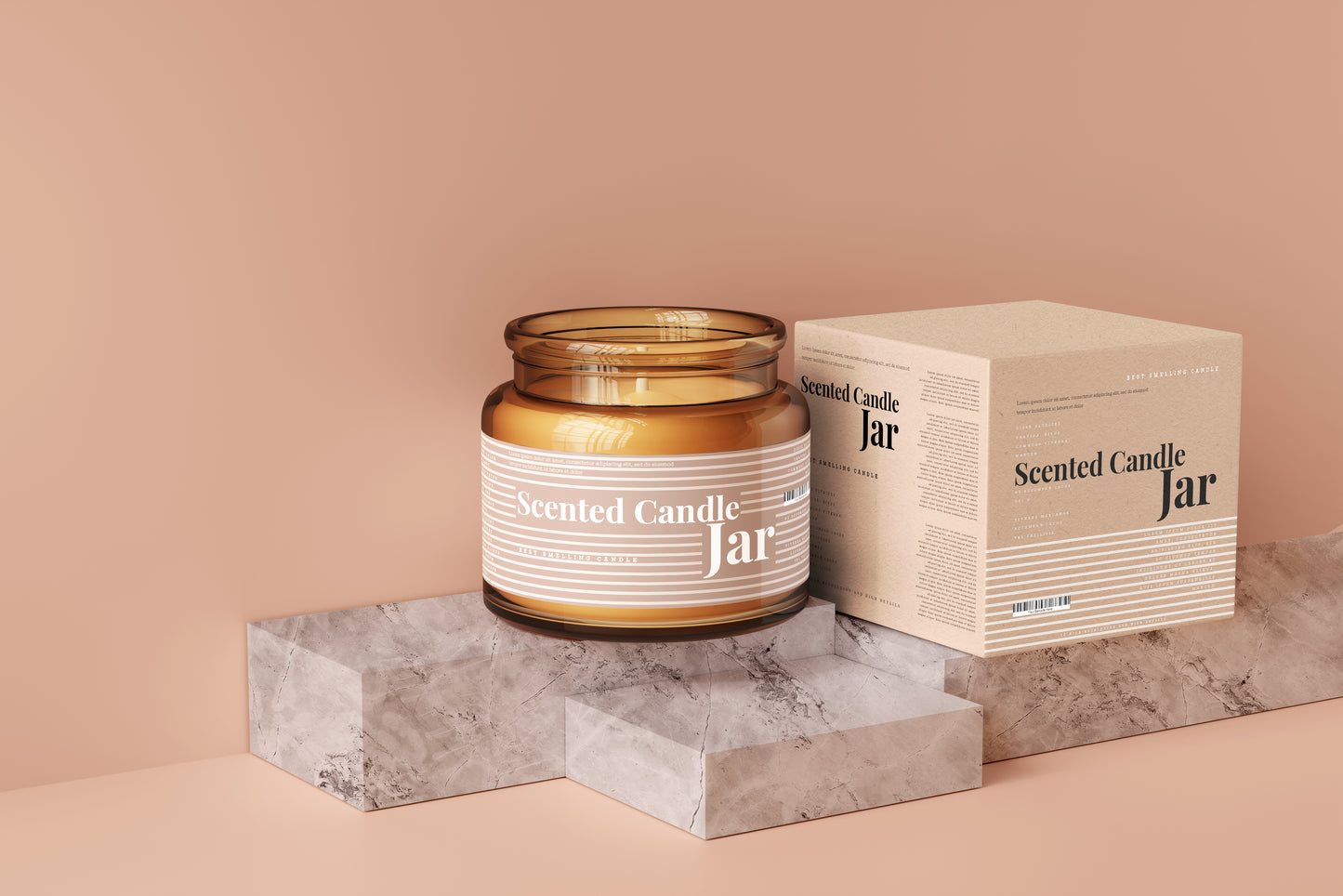 Amber Glass Candle Jar Mockups