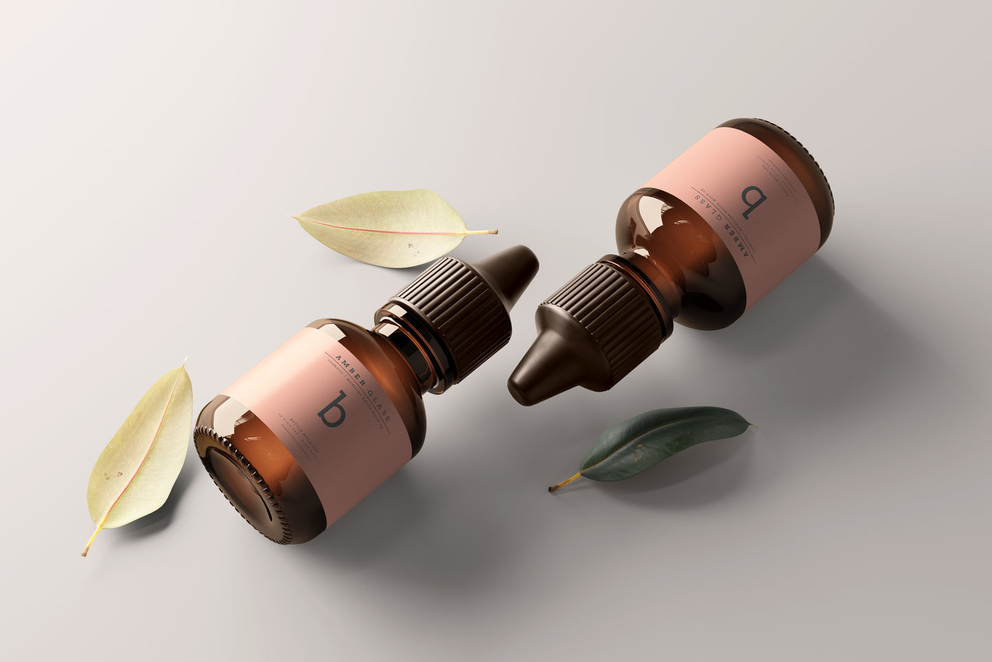 Amber Glass Bottle Mockups