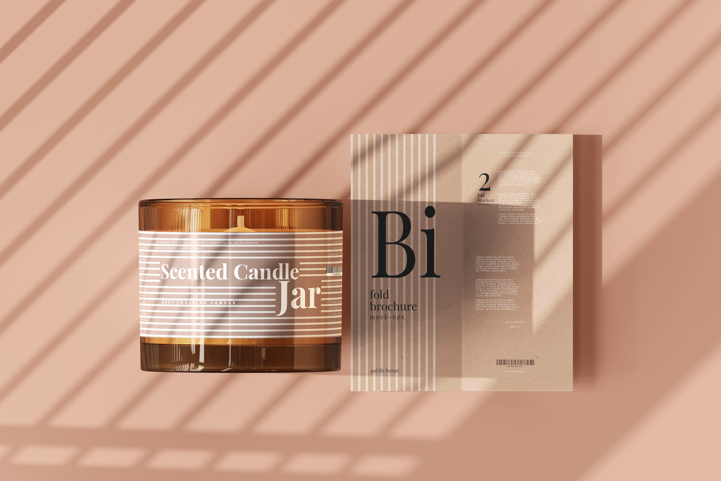 Amber Glass Candle Jar Mockups