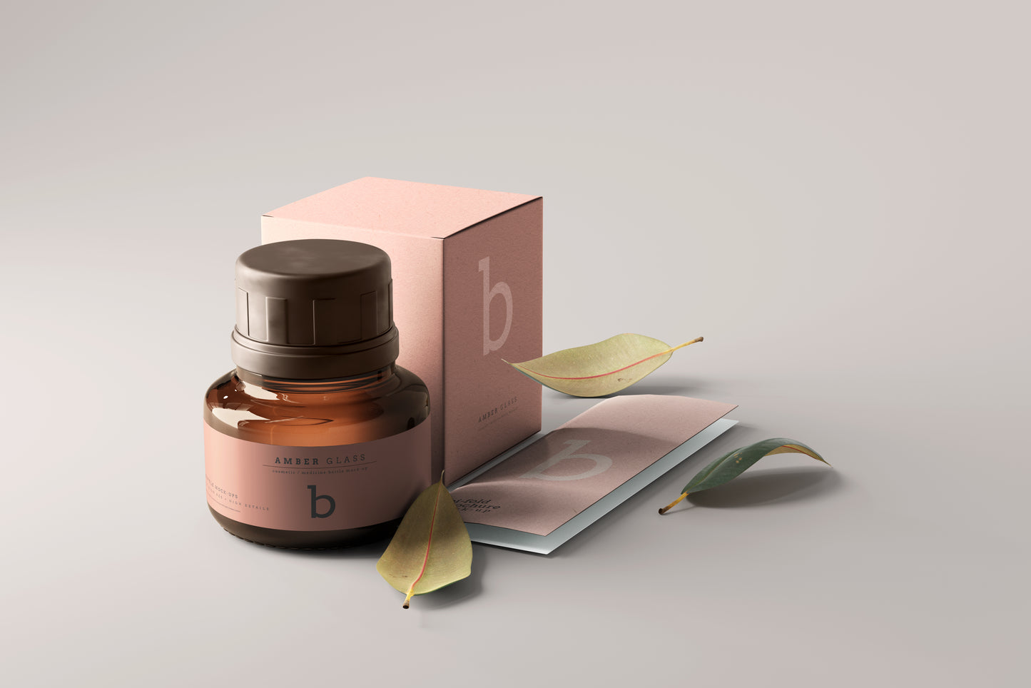 Amber Glass Bottle Mockups