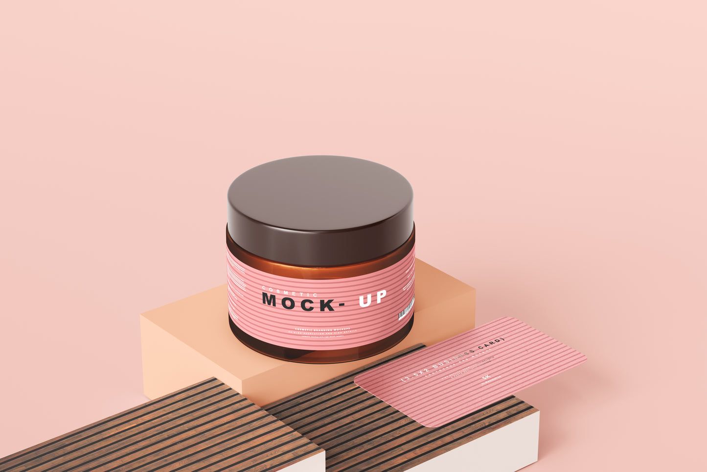 Amber Glass Cosmetic Jar Mockups