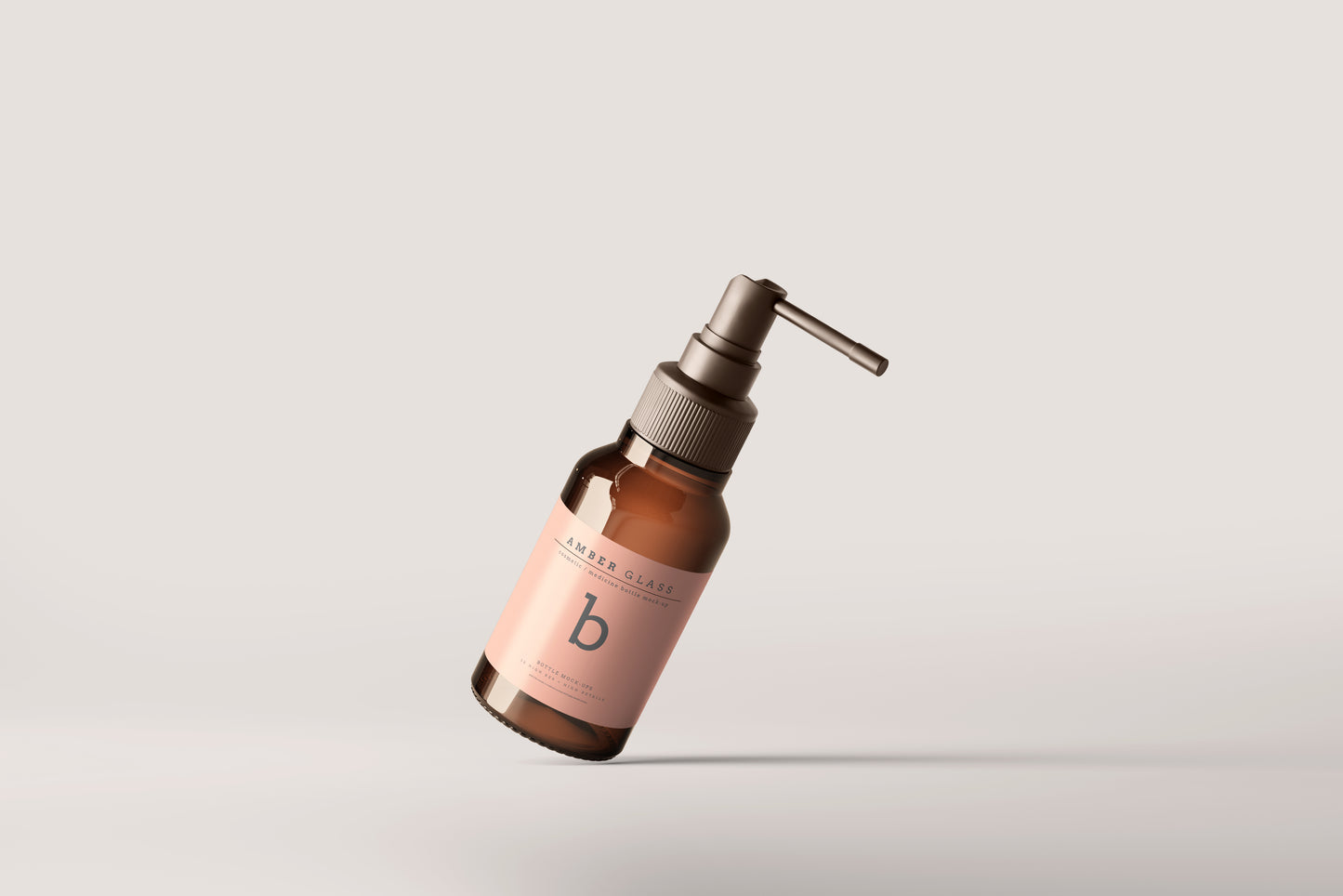 Amber Glass Throat Spray Bottle Mockups