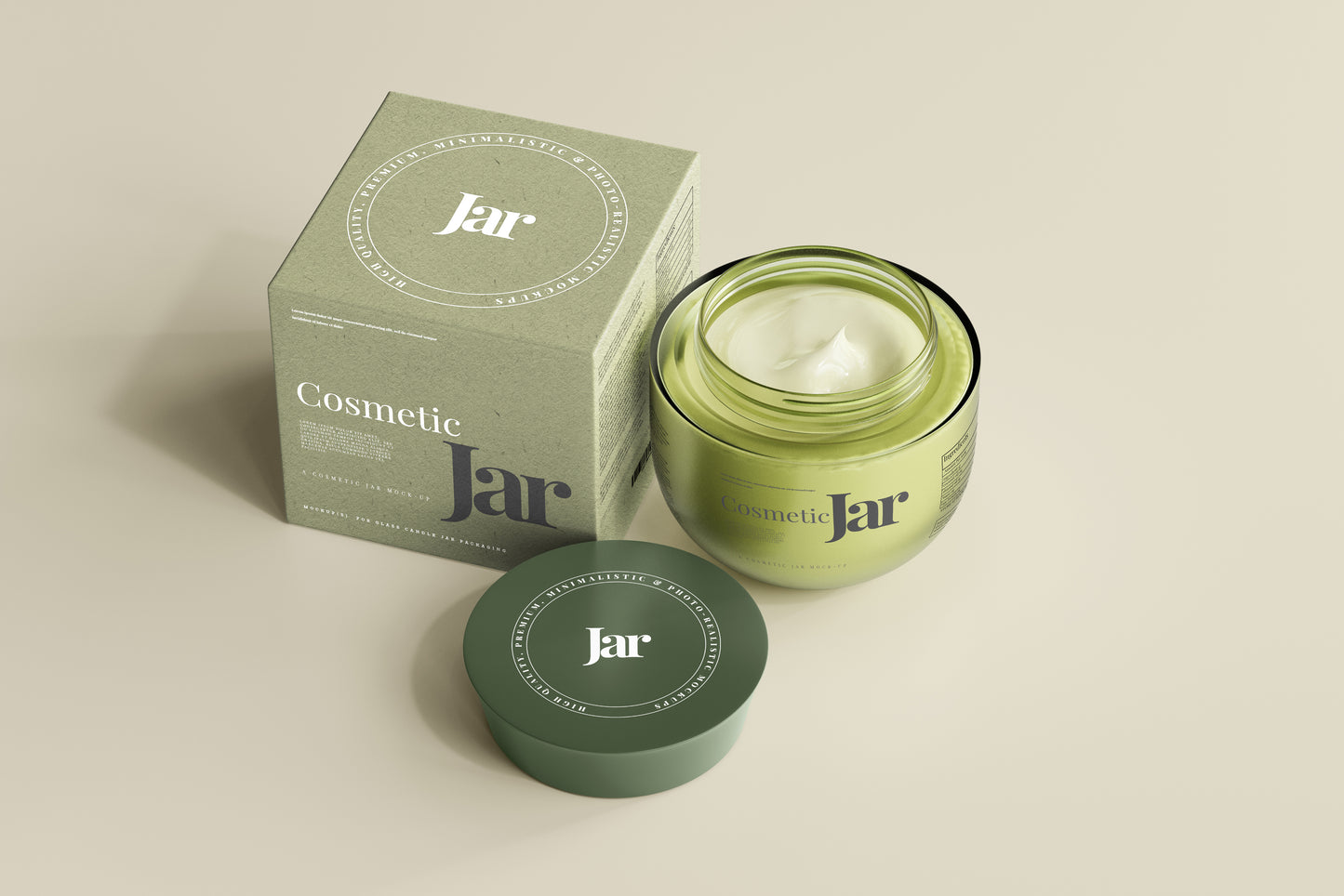 Glass Cosmetic Jar Mockups