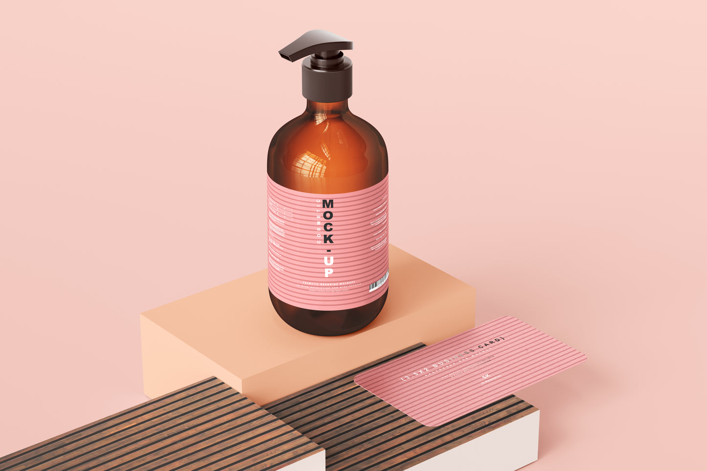 Amber Glass Pump Bottle Mockups