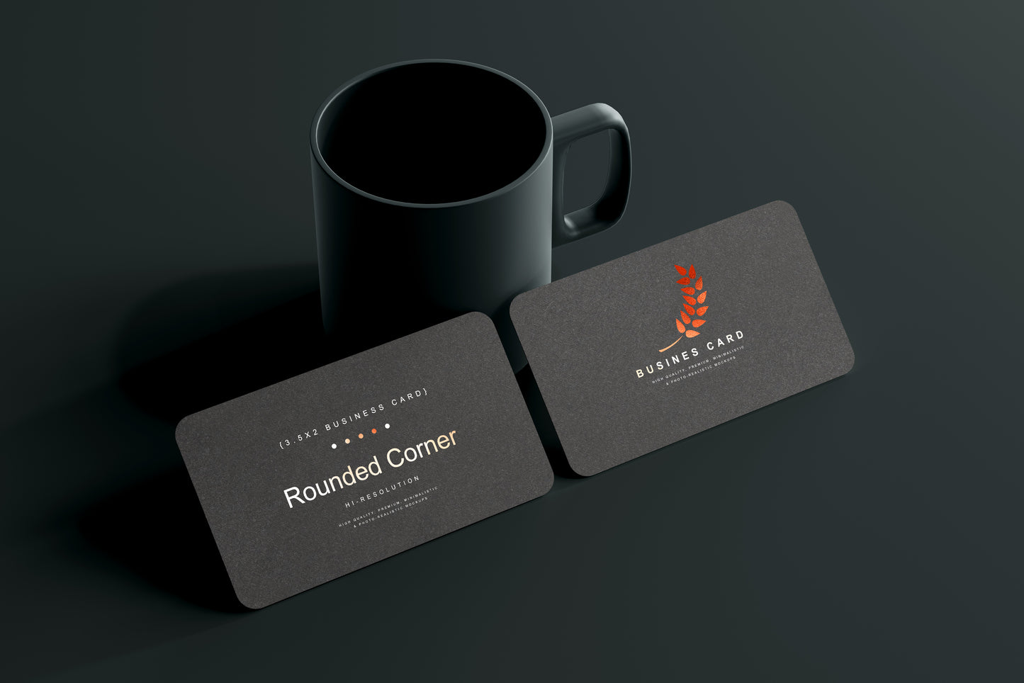 Rounded Corner Business Card Mockups