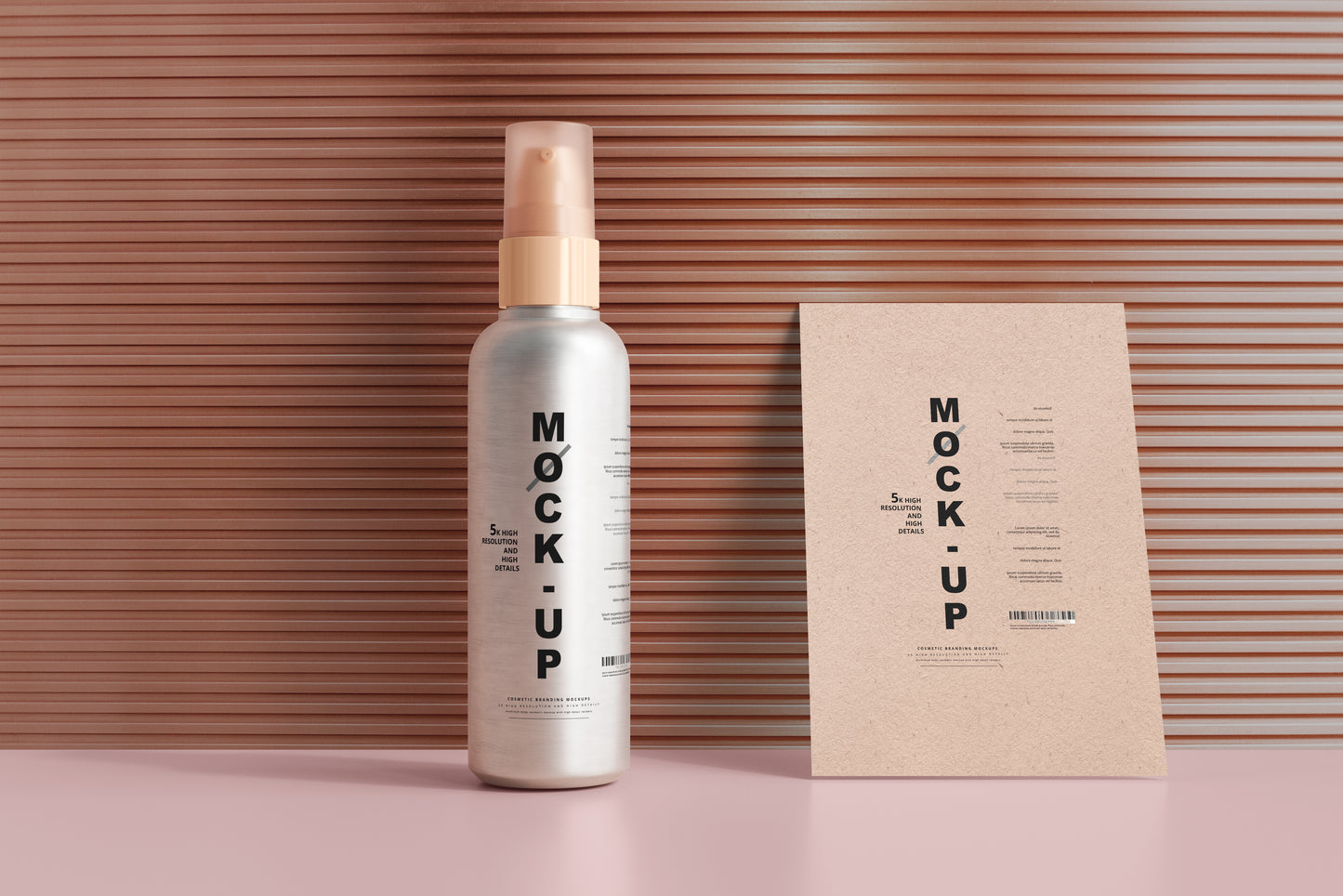 Aluminum Body Cosmetic Spray Bottle Mockup
