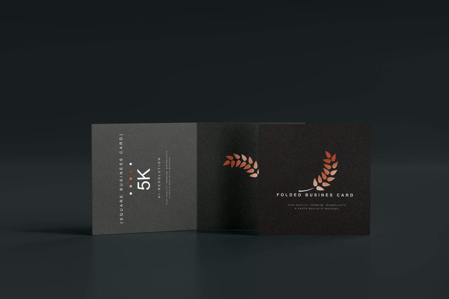 Square Folded Business Card Mockups