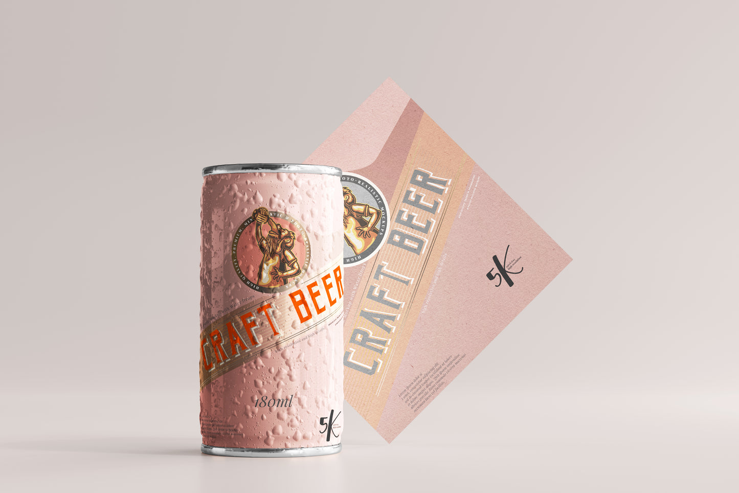 Small Soda or Beer Can Mockup with Condensation Effect
