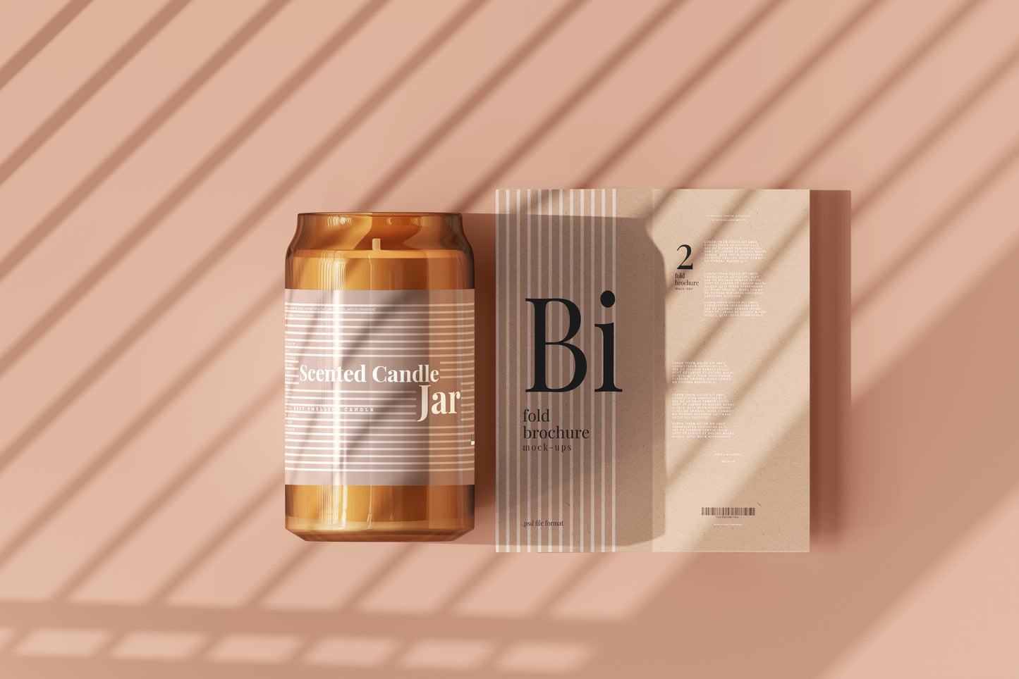 Amber Glass Candle Jar Mockups