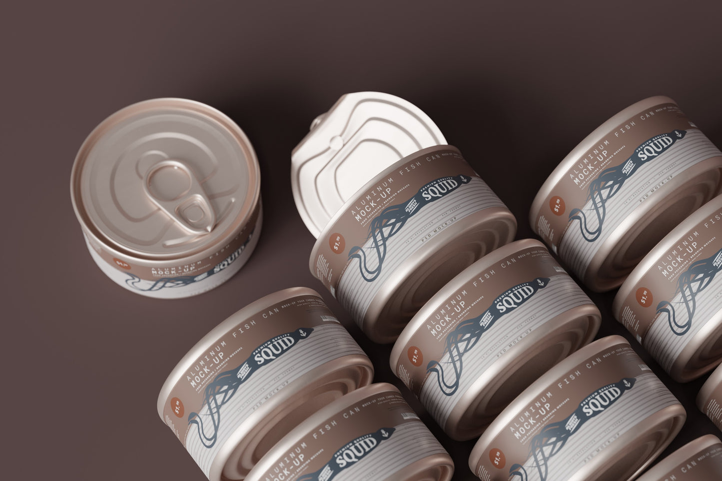 Easy Open Small Aluminum Food Can Mockup