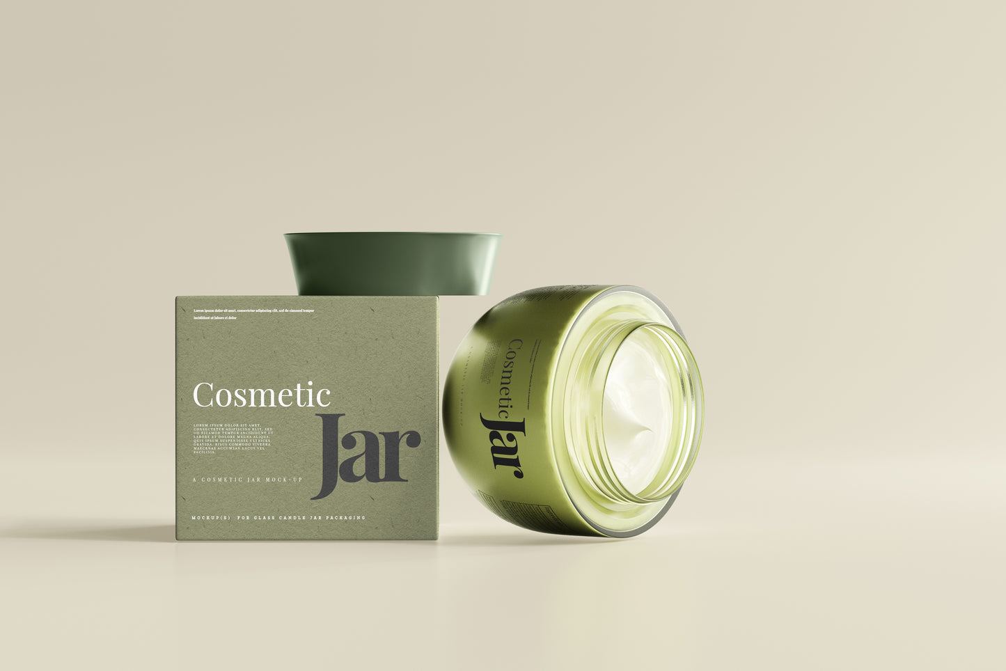 Glass Cosmetic Jar Mockups