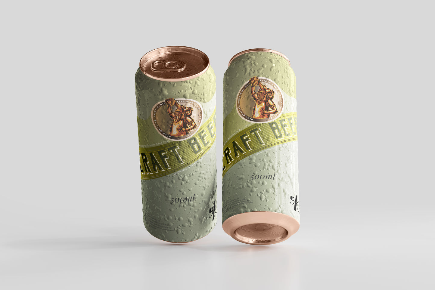 Large Sleek Beer Can Mockup with Condensation Effect