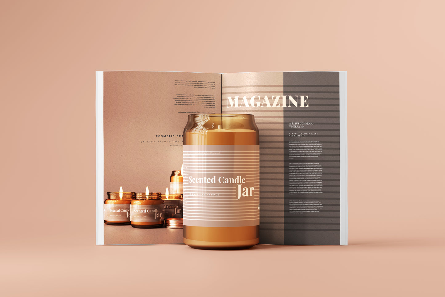 Amber Glass Candle Jar Mockups