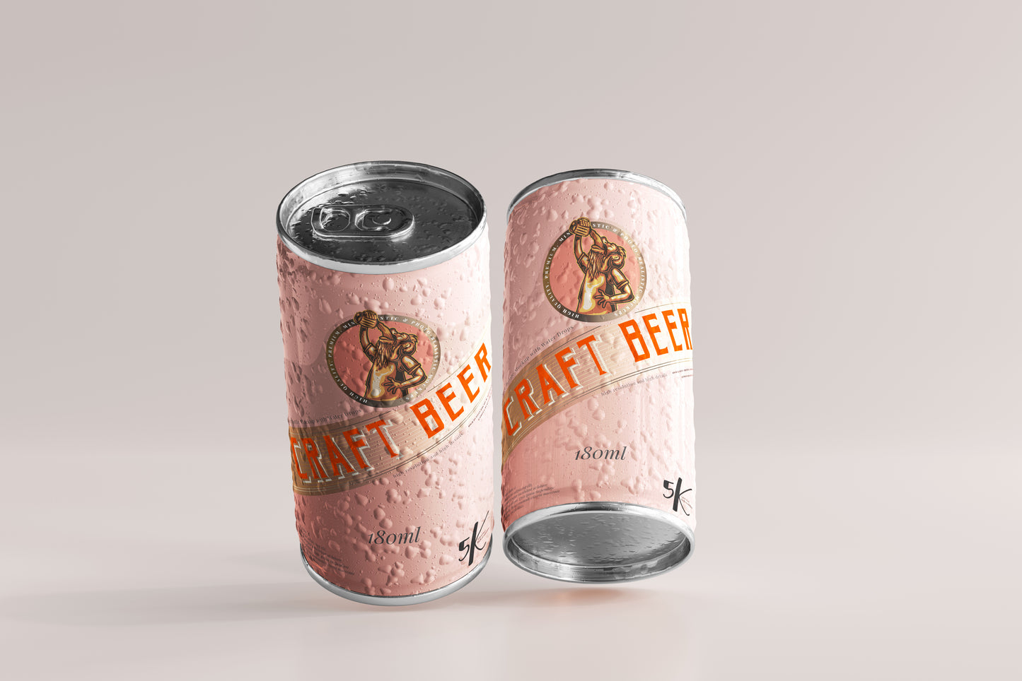 Small Soda or Beer Can Mockup with Condensation Effect