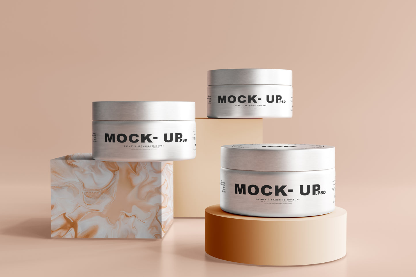 Aluminum Cosmetic Jar Mockup