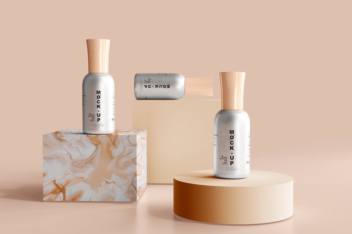 Aluminum Body Nail Polish Bottle Mockup