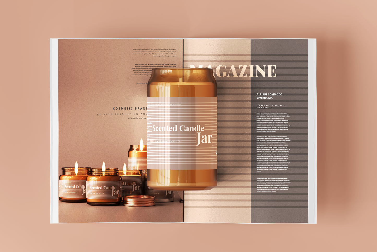 Amber Glass Candle Jar Mockups