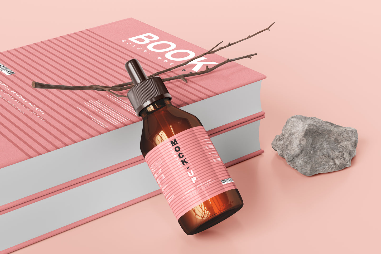 Amber Glass Dropper Bottle Mockups