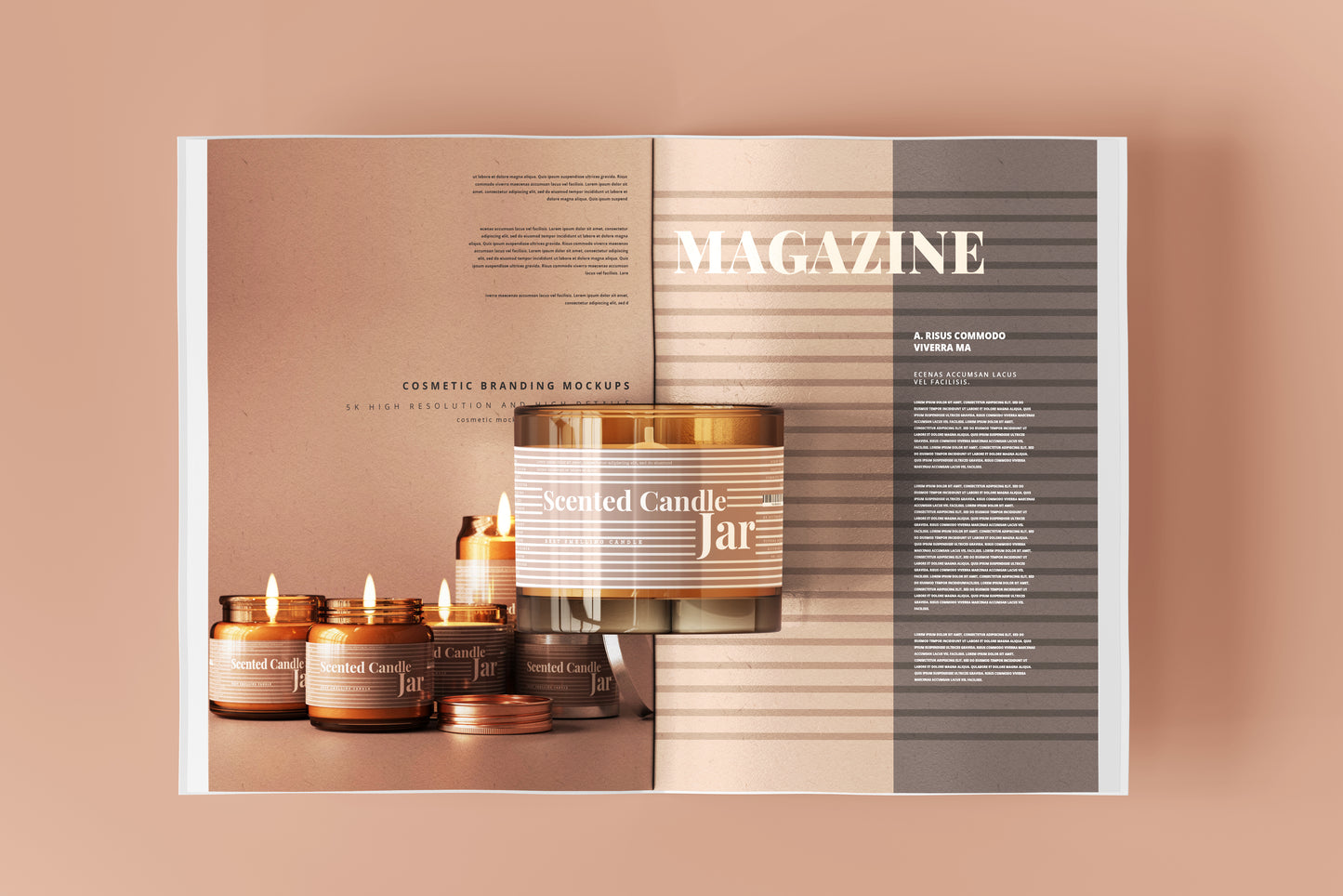 Amber Glass Candle Jar Mockups