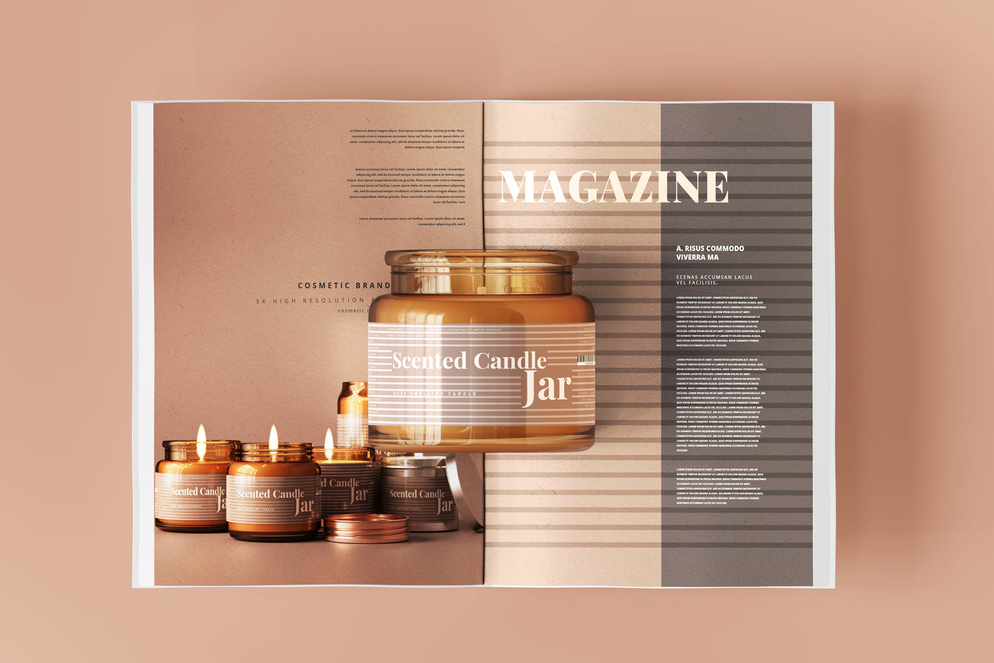 Amber Glass Candle Jar Mockups