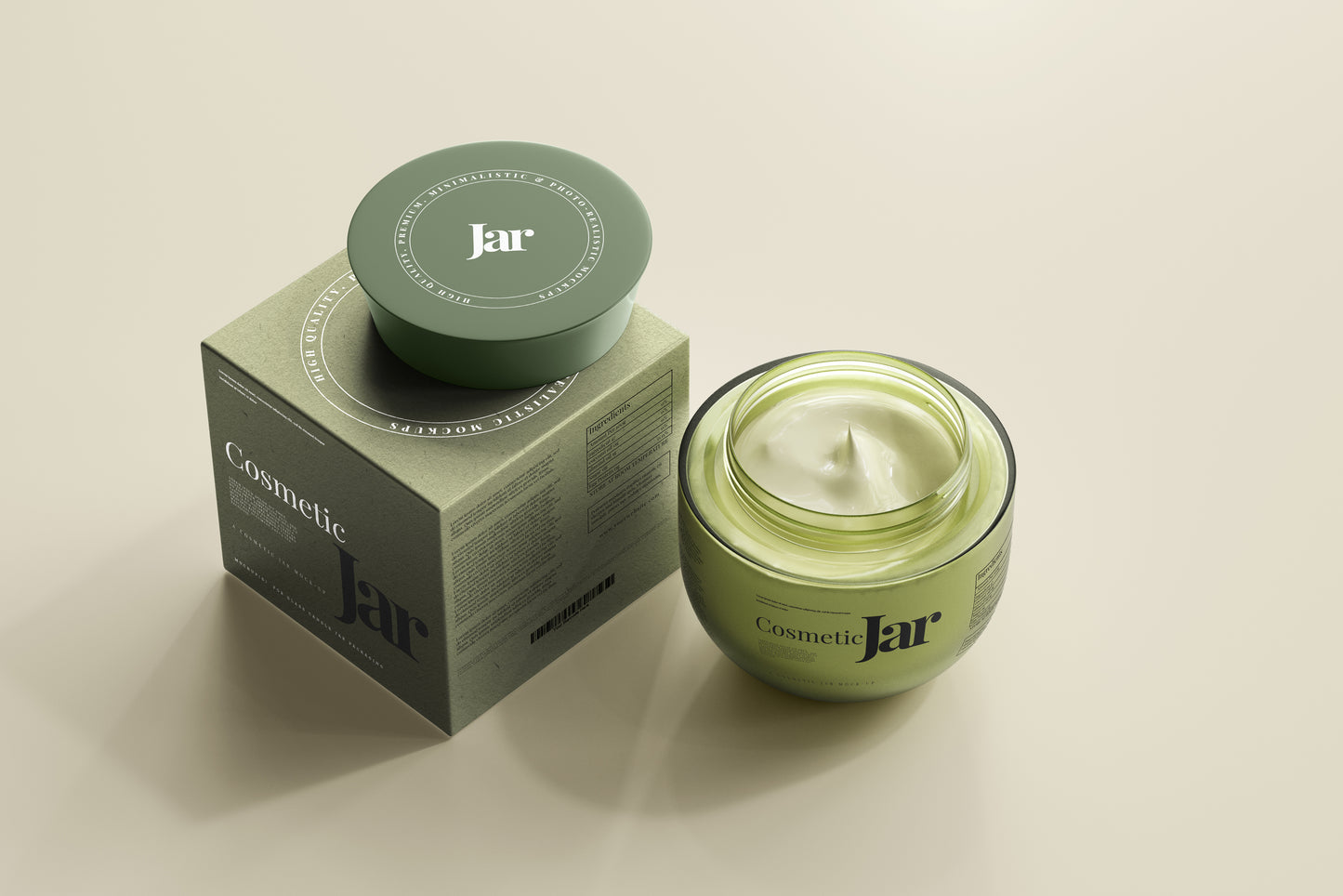 Glass Cosmetic Jar Mockups
